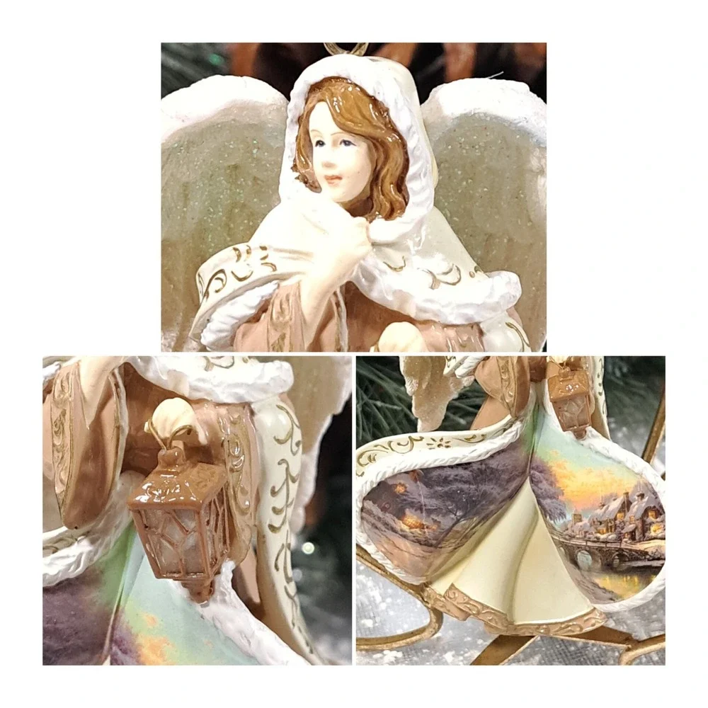 Thomas Kinkade Winter Angel of Light 2005 Brown Ornament Collection Silent Night